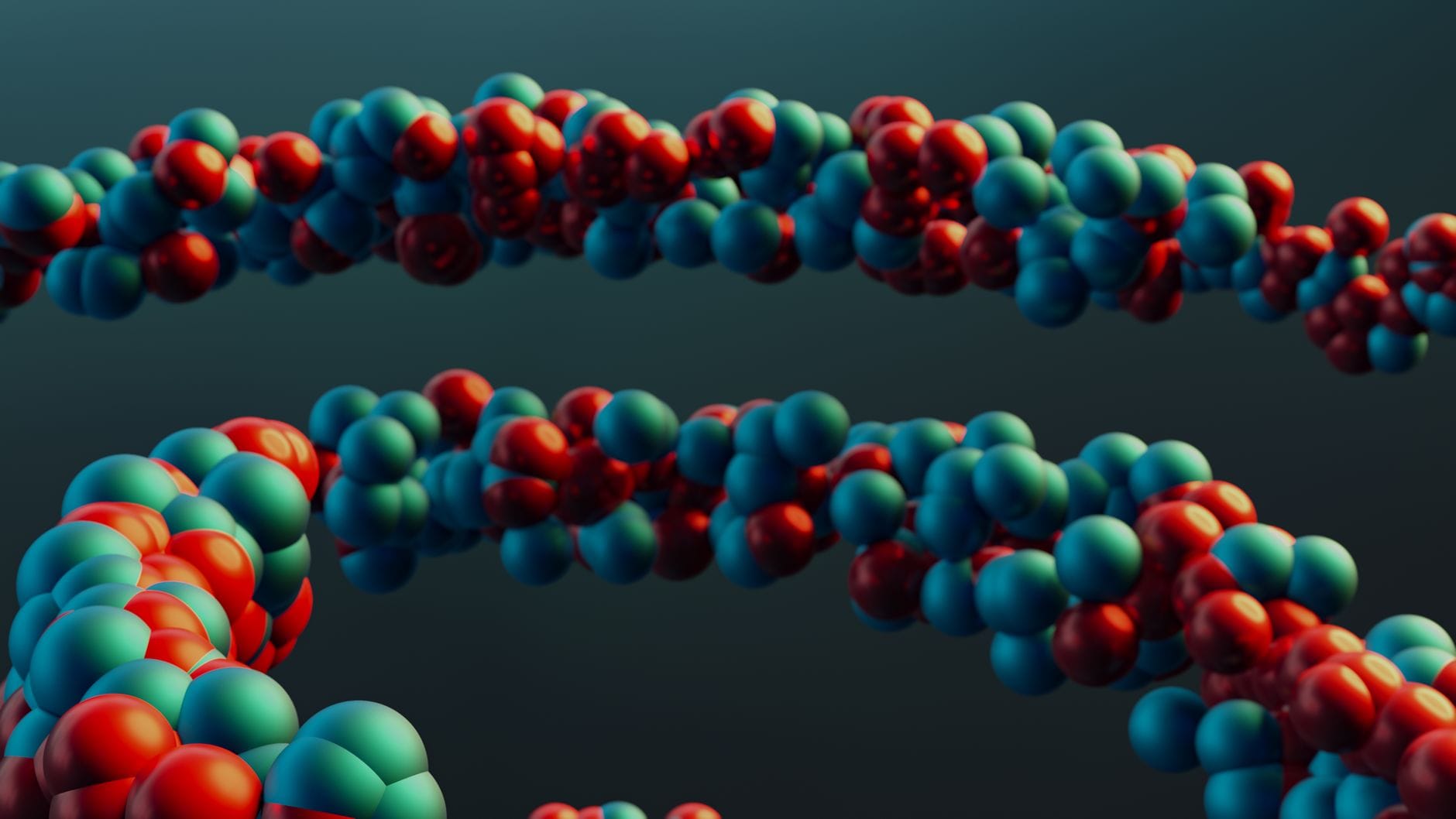 Kolorowy model cząsteczki w zbliżeniu, ilustracja pojęć chemicznych